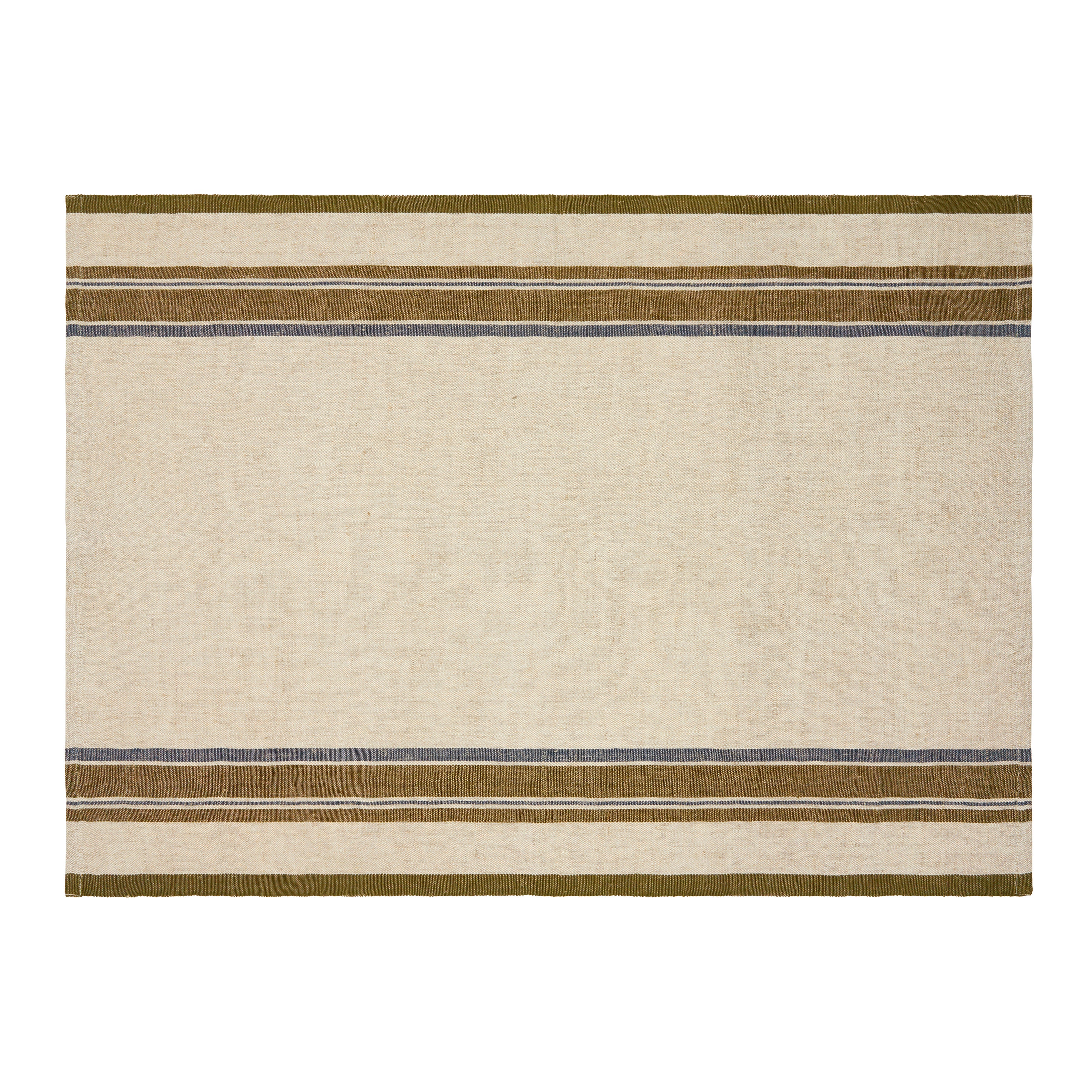 Antibes Tea Towels in Natural & Green, Set of 2