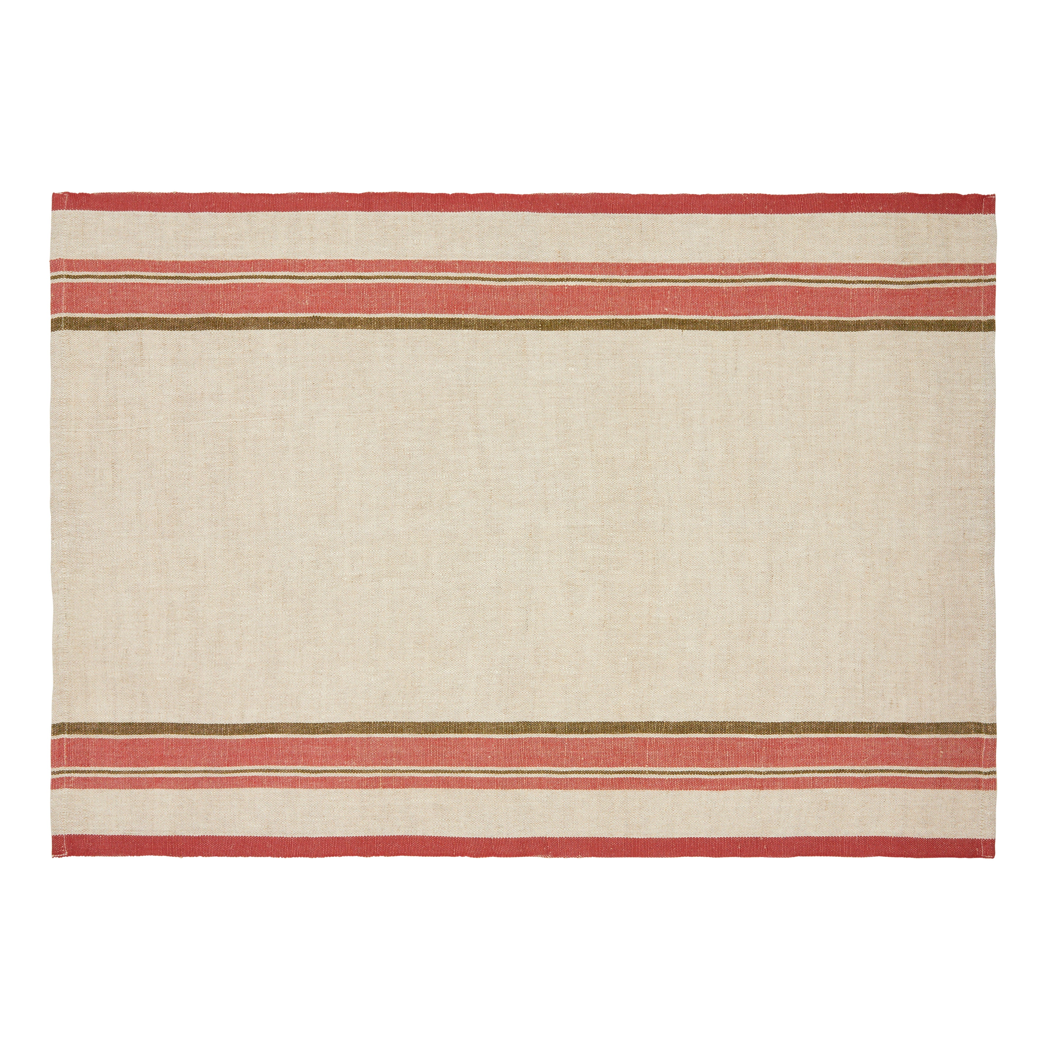 Antibes Tea Towels in Natural & Sherbert, Set of 2