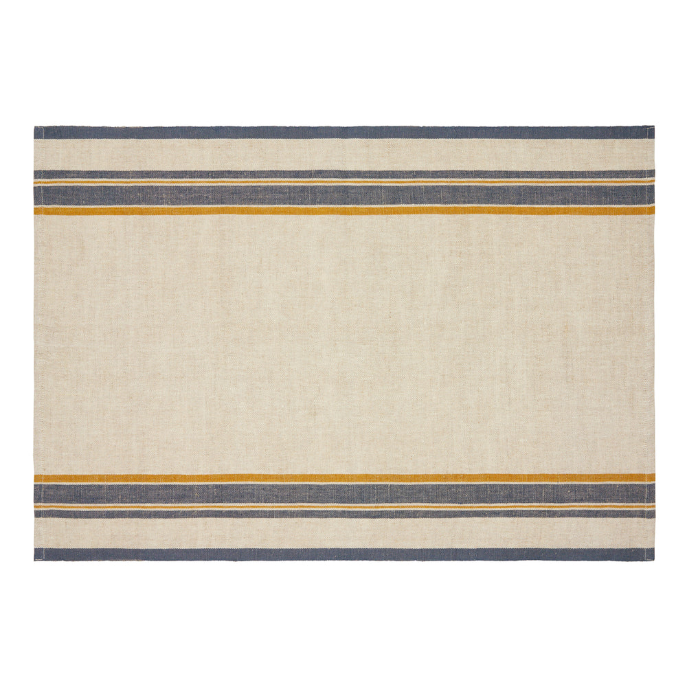 Antibes Tea Towels in Natural & Blue, Set of 2