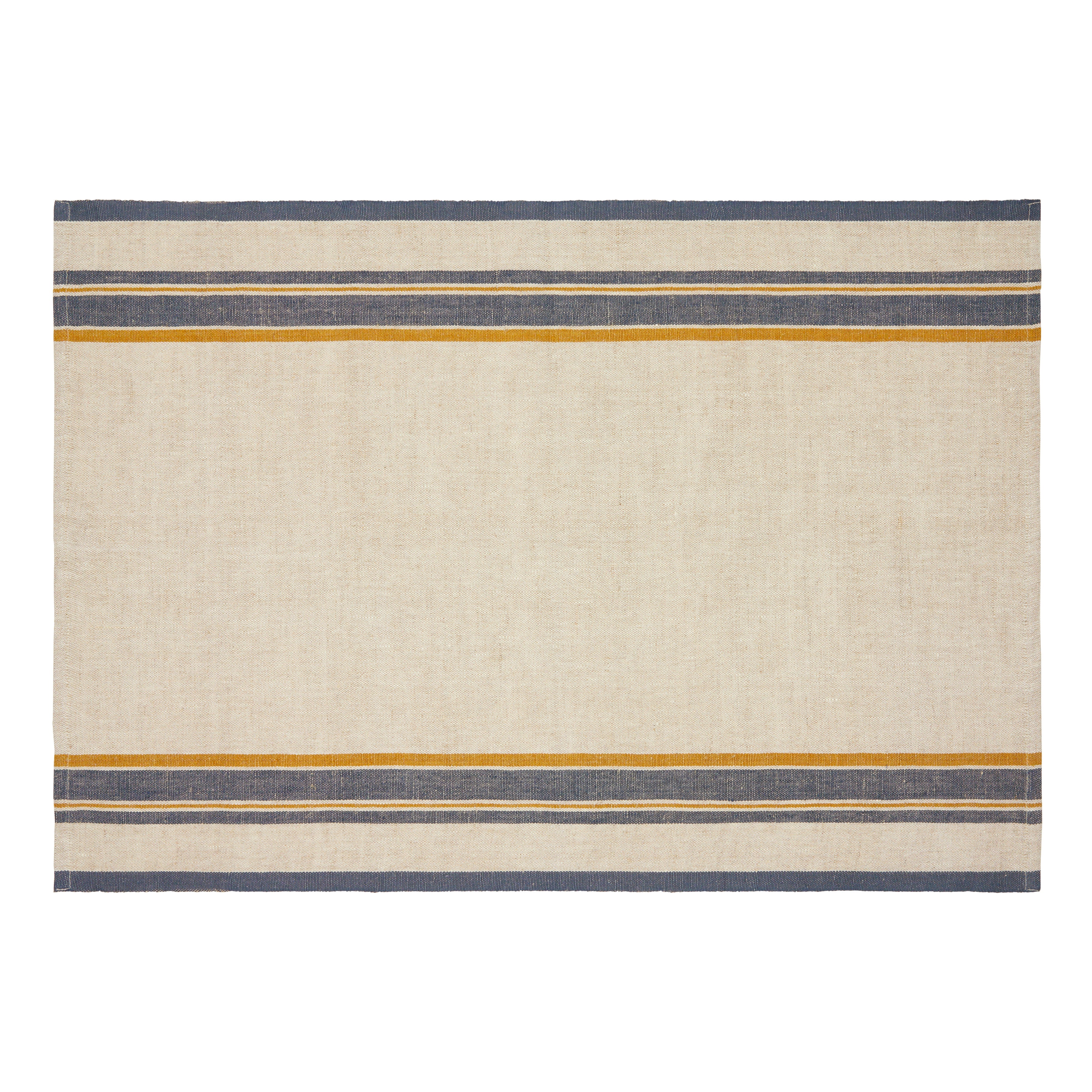Antibes Tea Towels in Natural & Blue, Set of 2