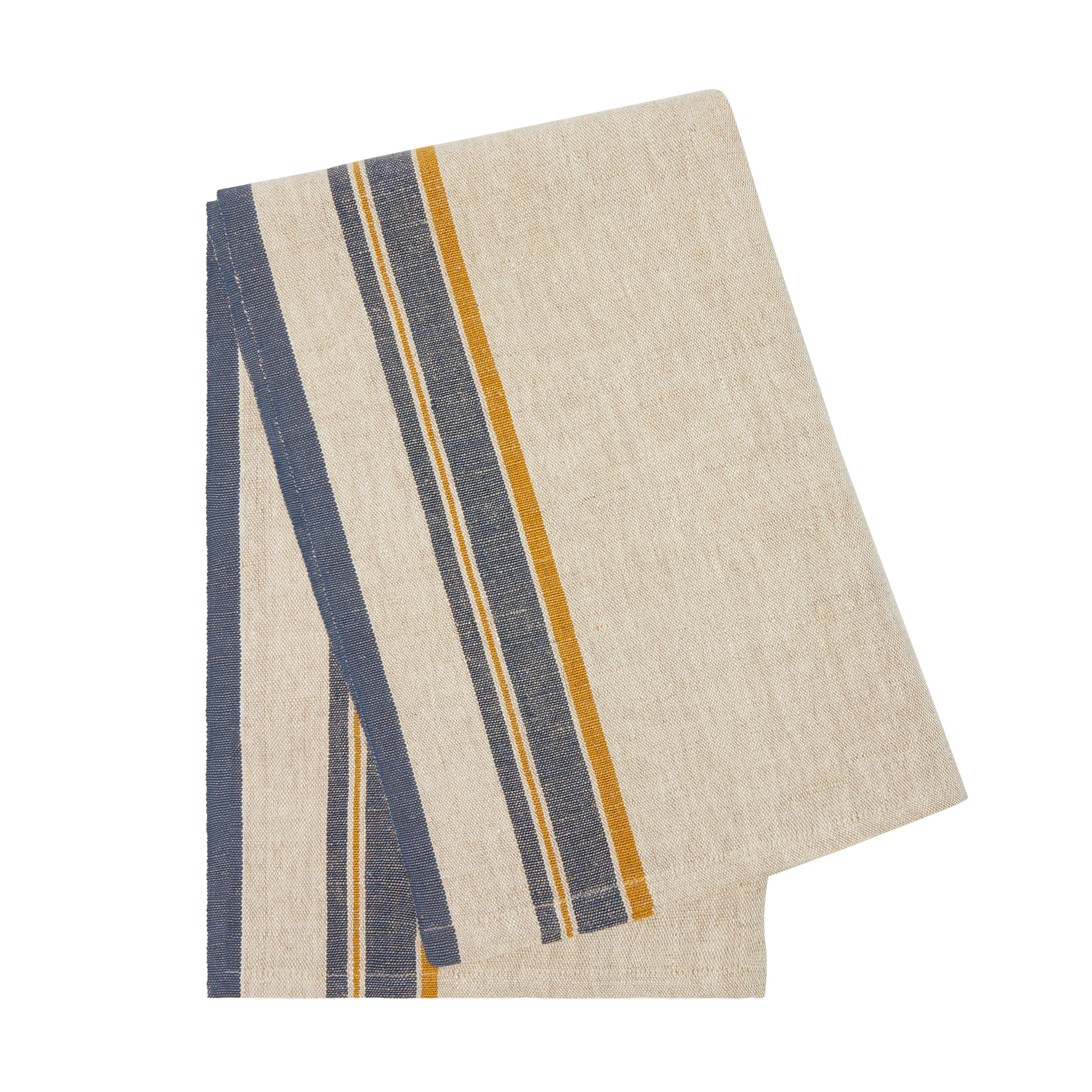 Antibes Tea Towels in Natural & Blue, Set of 2