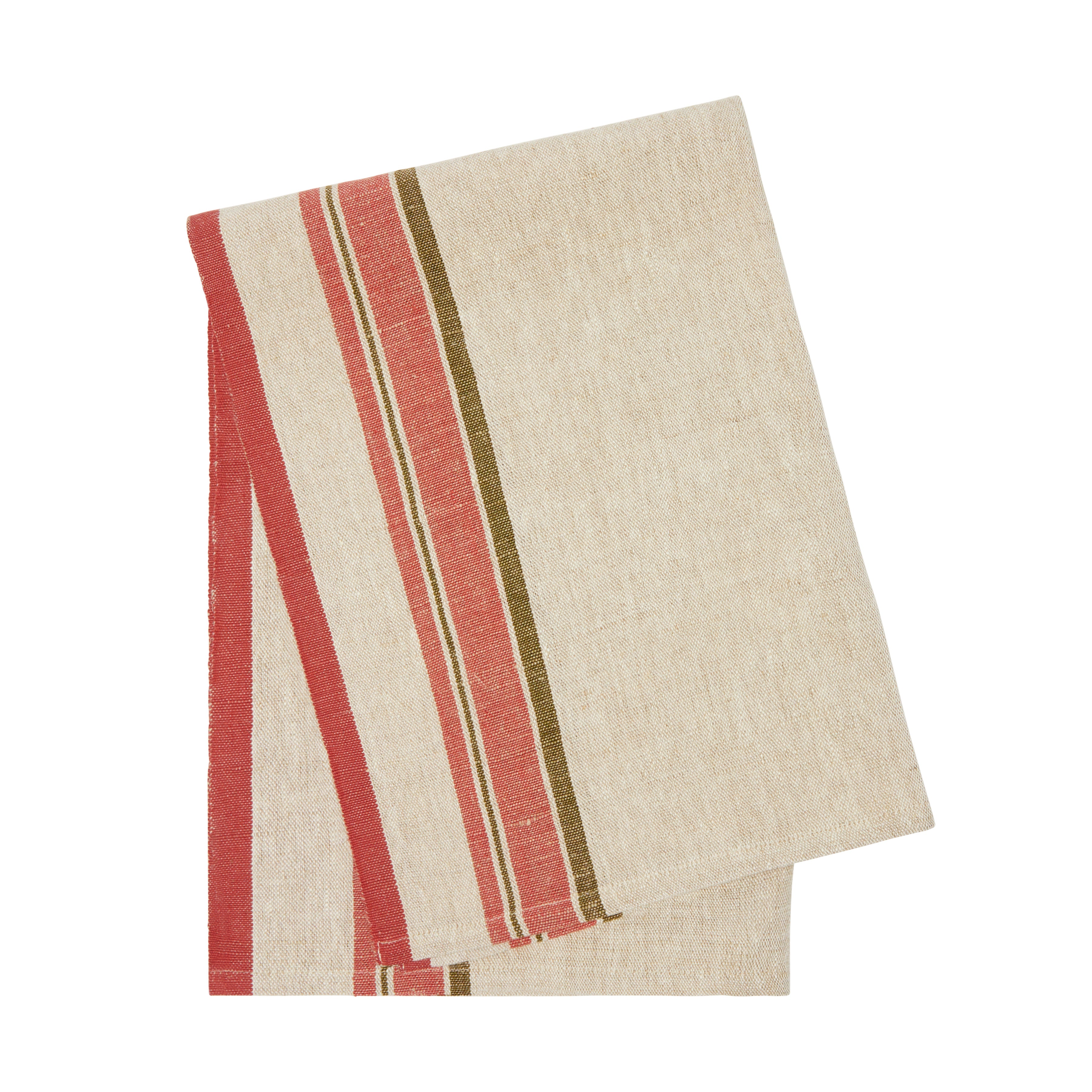 Antibes Tea Towels in Natural & Sherbert, Set of 2