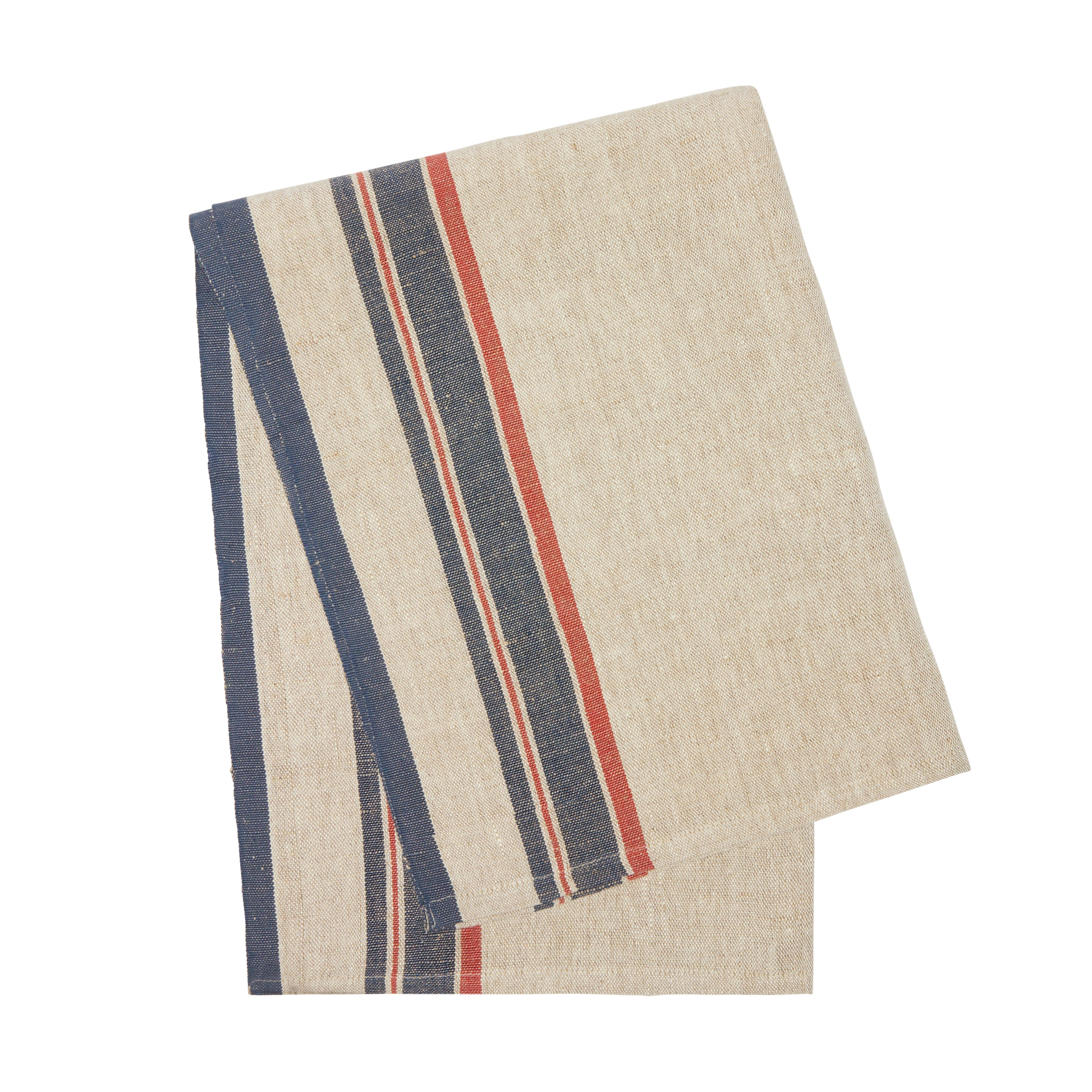 Antibes Tea Towels in Natural & Red, Set of 2