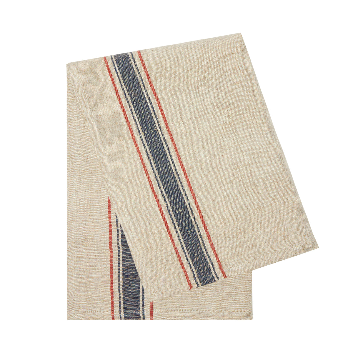 Menton Towel in Natural & Denim, Set of 2