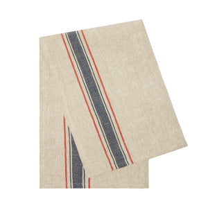 Menton Towel in Natural & Denim, Set of 2