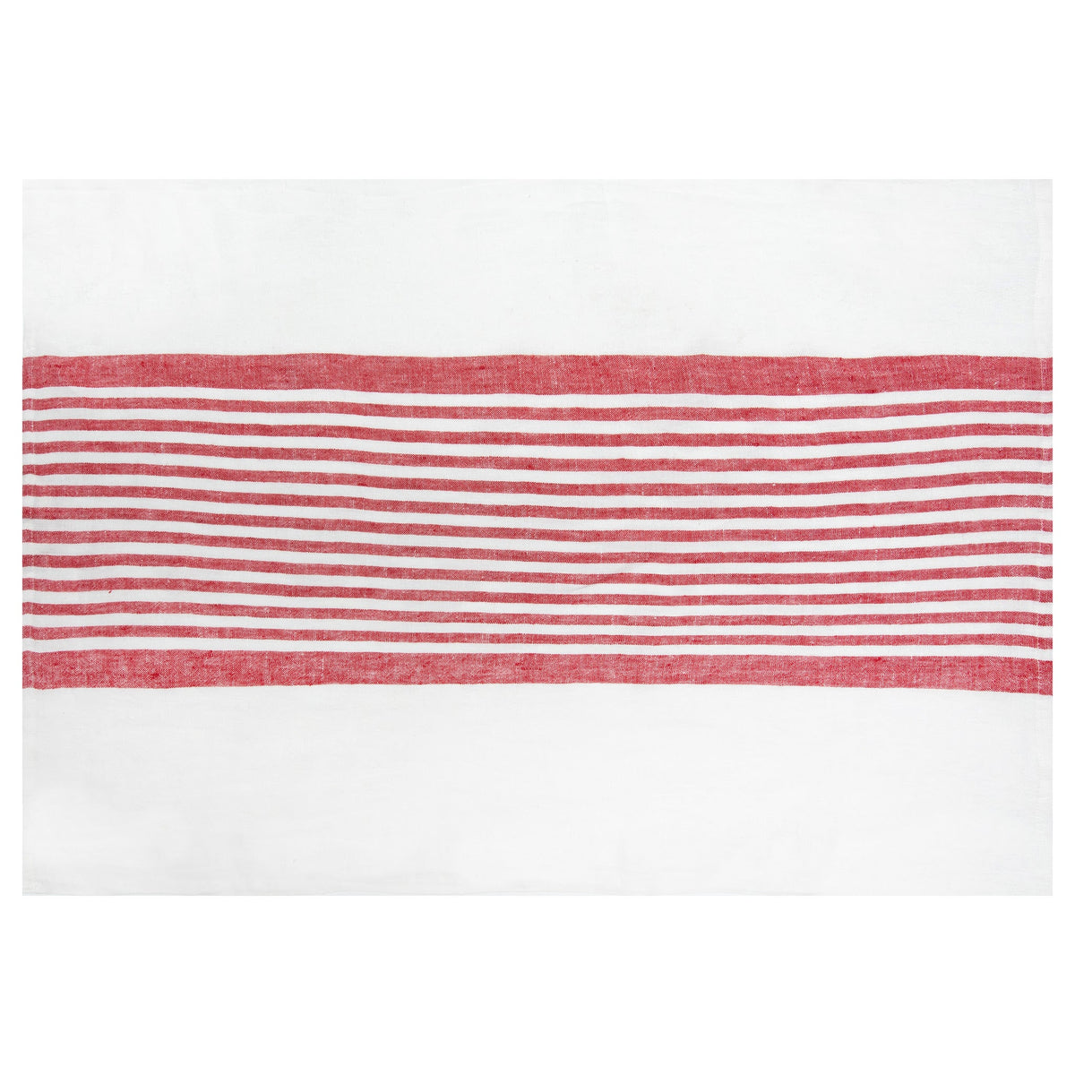 Brittany White Tea Towels in White & Red, Set of 2