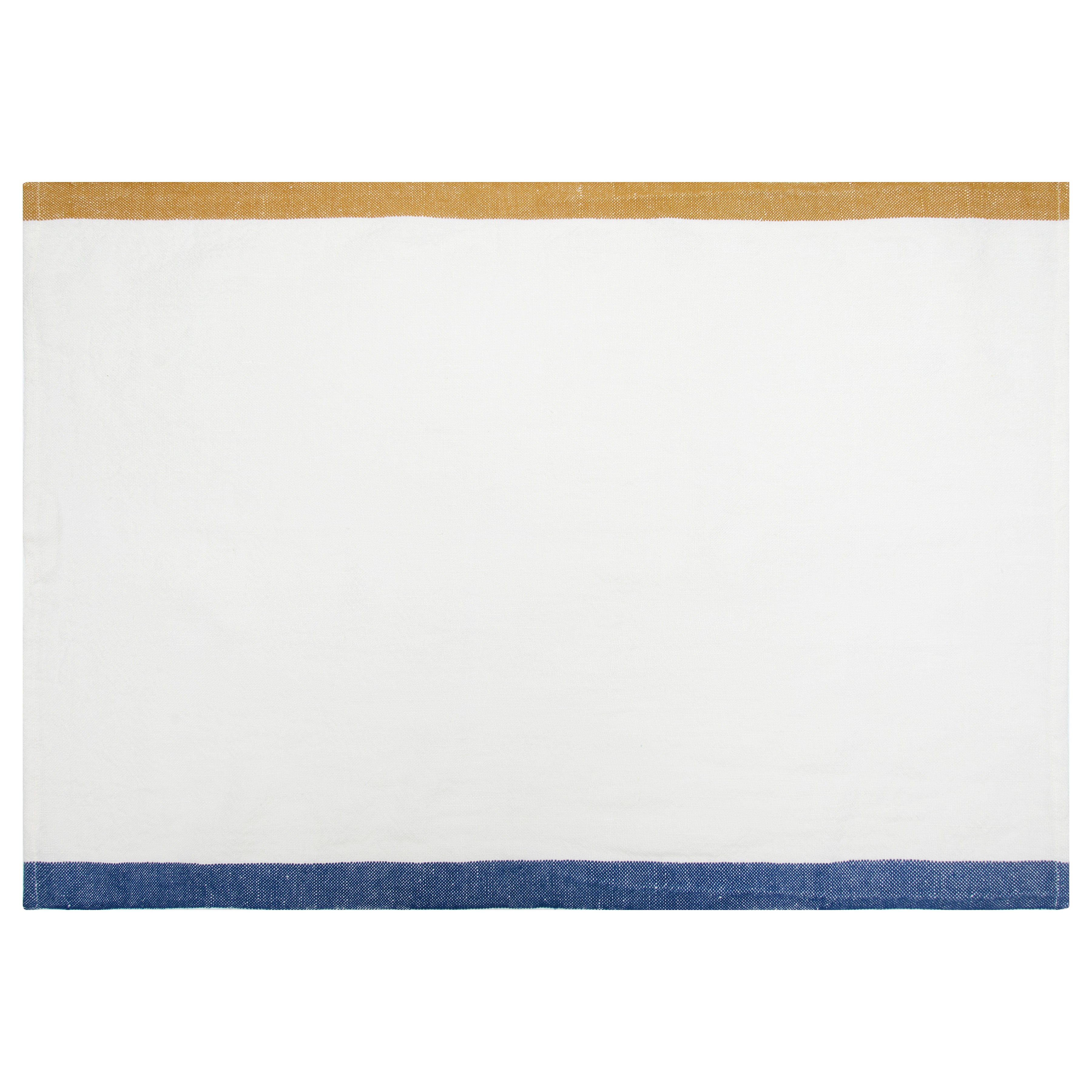Paris Tea Towels in Blue & Mustard, Set of 2