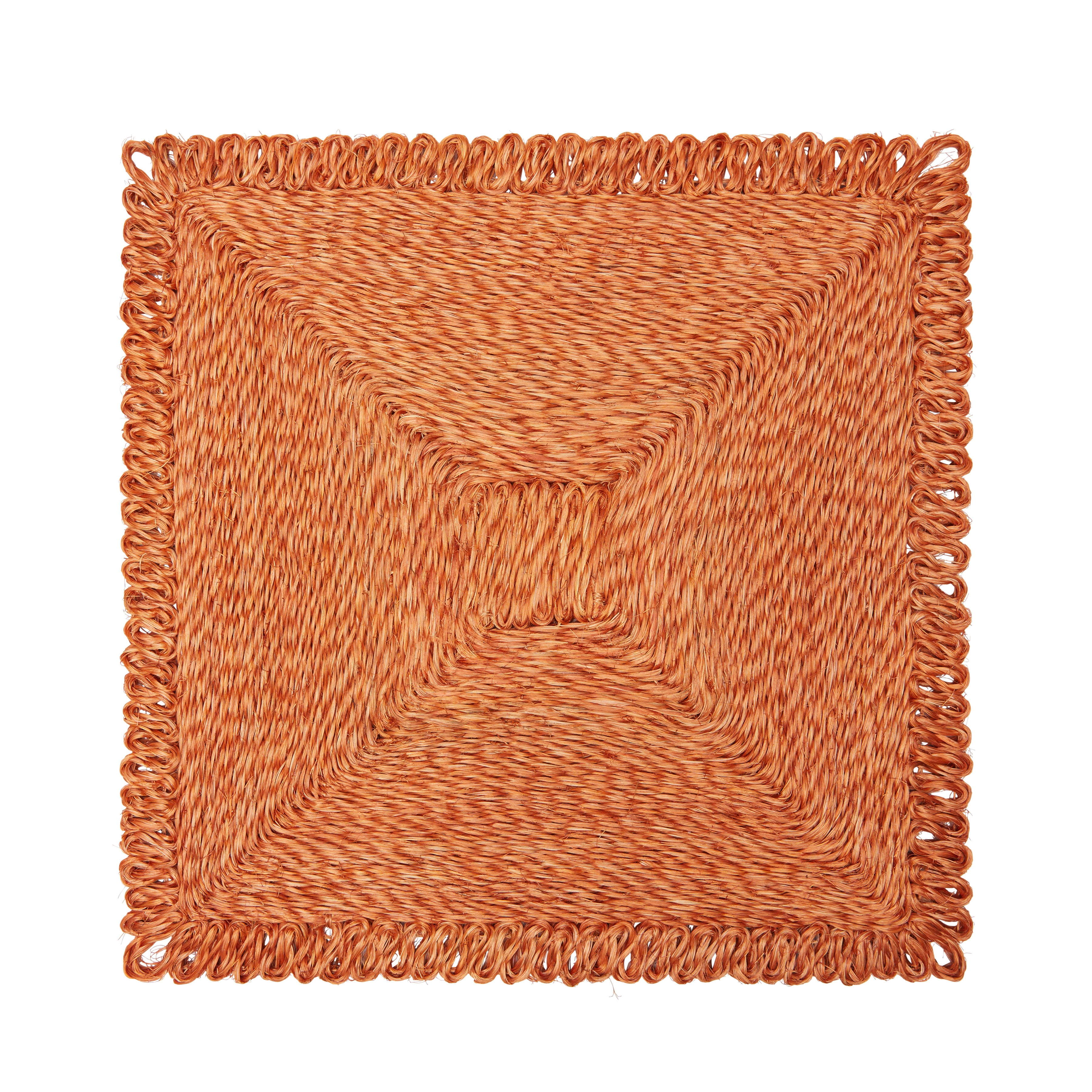 Loopy Square Placemat in in Clementine, Set of 4