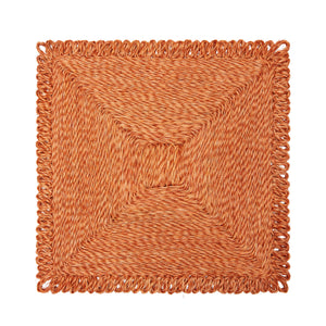 Loopy Square Placemat in in Clementine, Set of 4