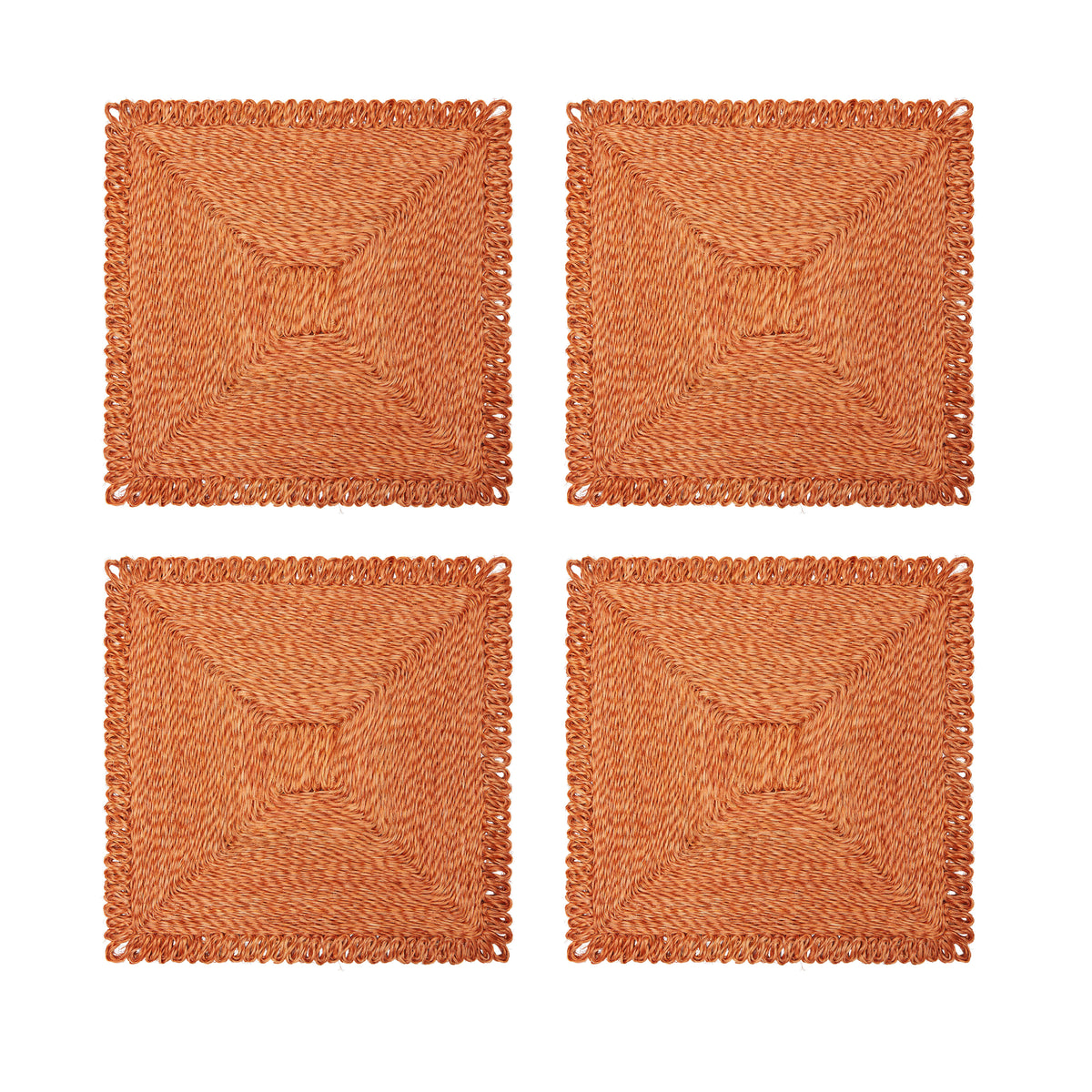Loopy Square Placemat in in Clementine, Set of 4