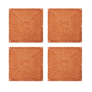 Loopy Square Placemat in in Clementine, Set of 4