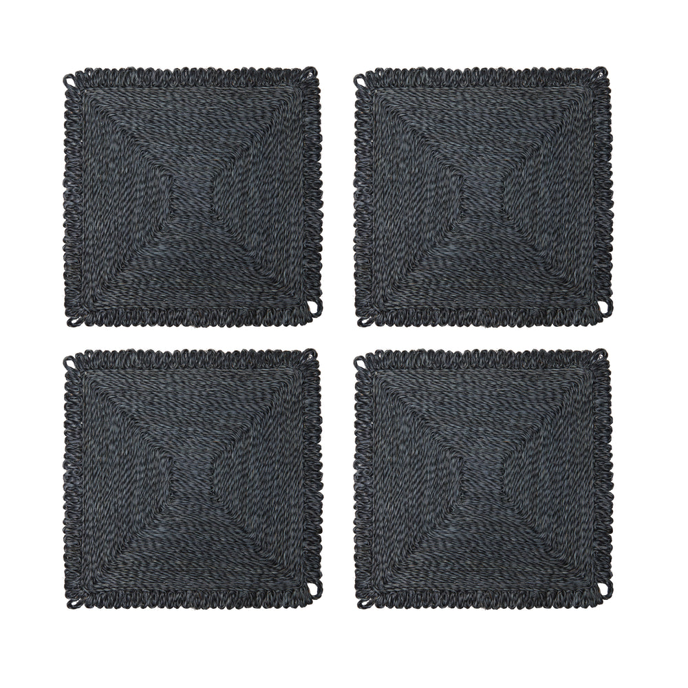 Loopy Square Placemat in Navy, Set of 4