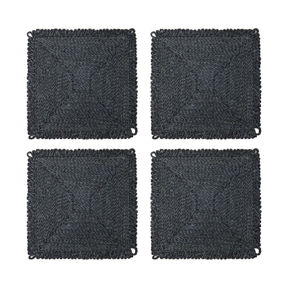 Loopy Square Placemat in Navy, Set of 4