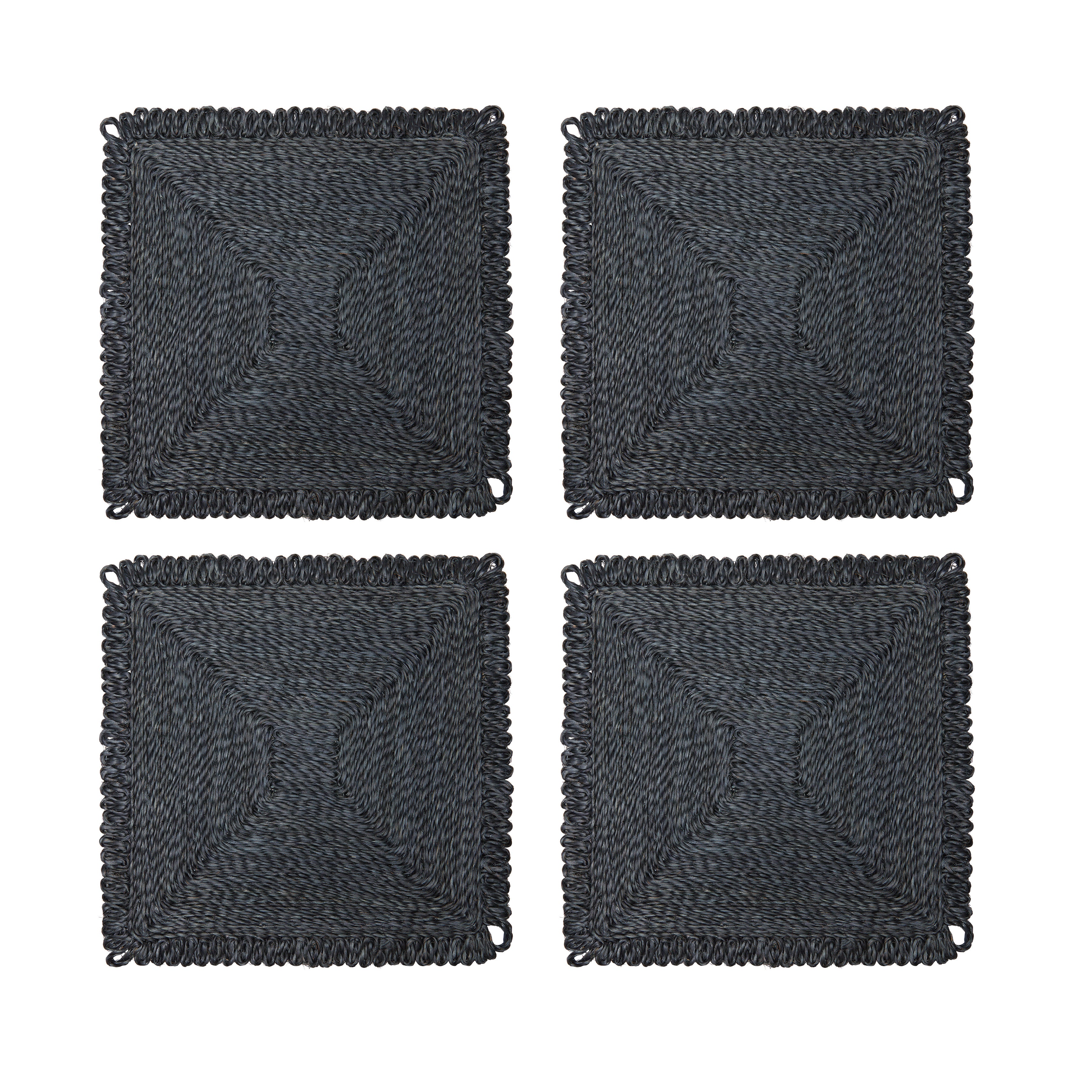 Loopy Square Placemat in Navy, Set of 4