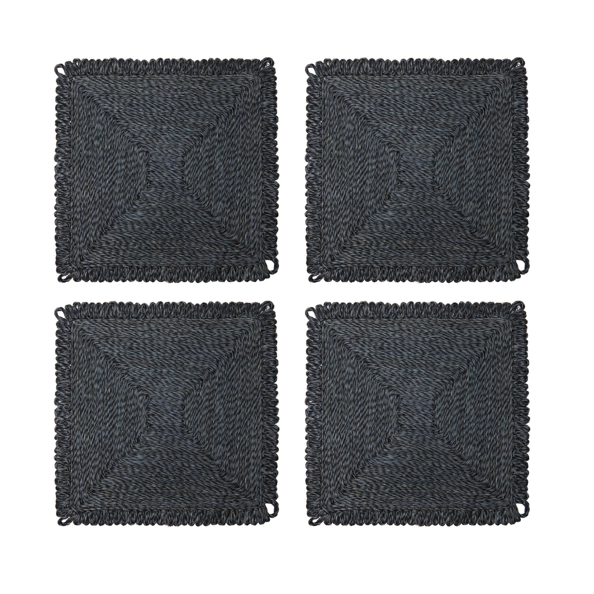 Loopy Square Placemat in Navy, Set of 4