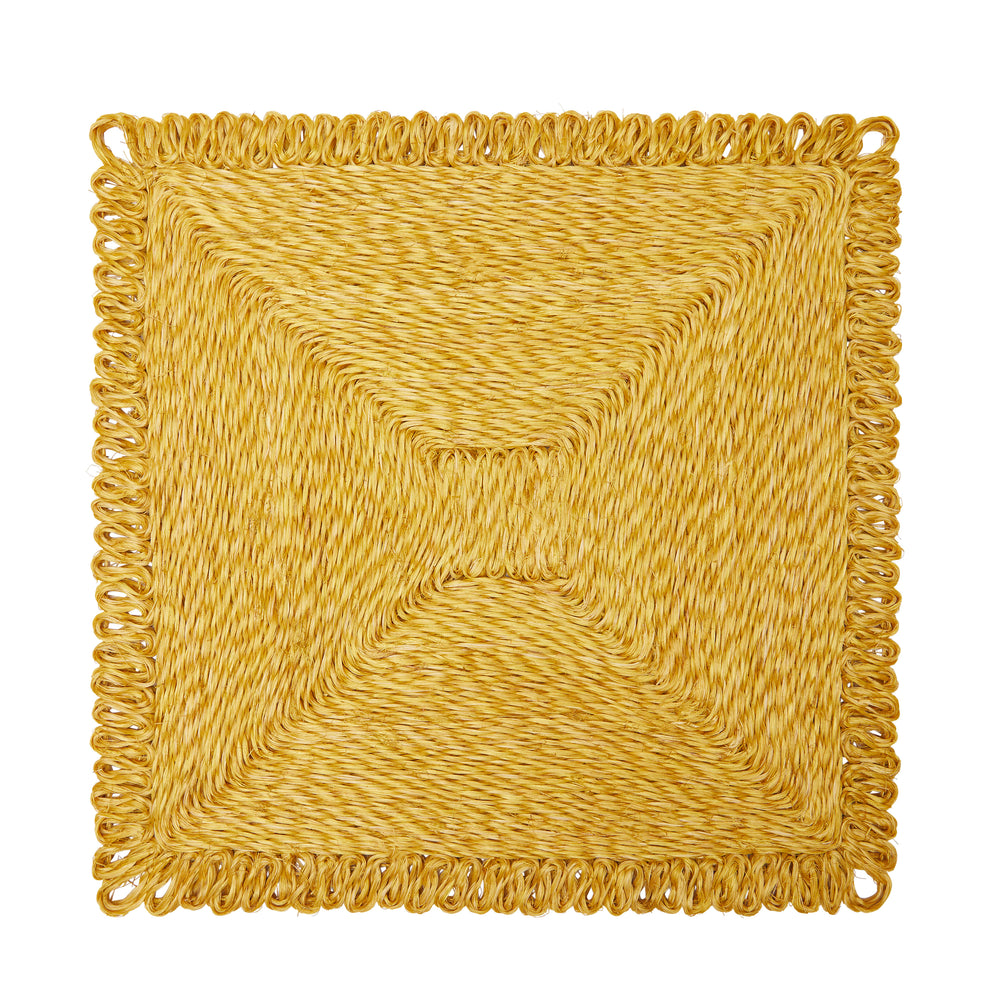 Loopy Square Placemat in Mustard, Set of 4
