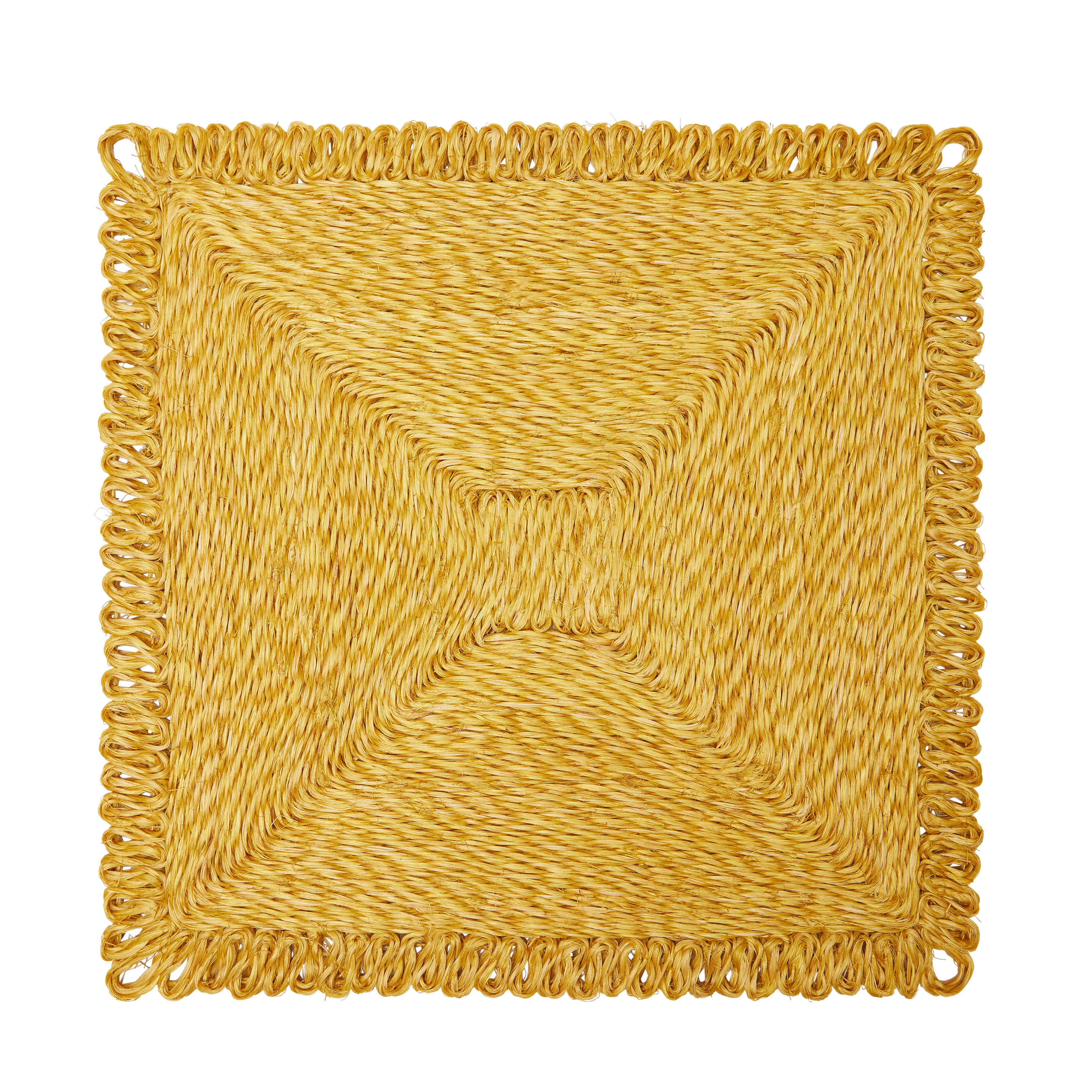 Loopy Square Placemat in Mustard, Set of 4