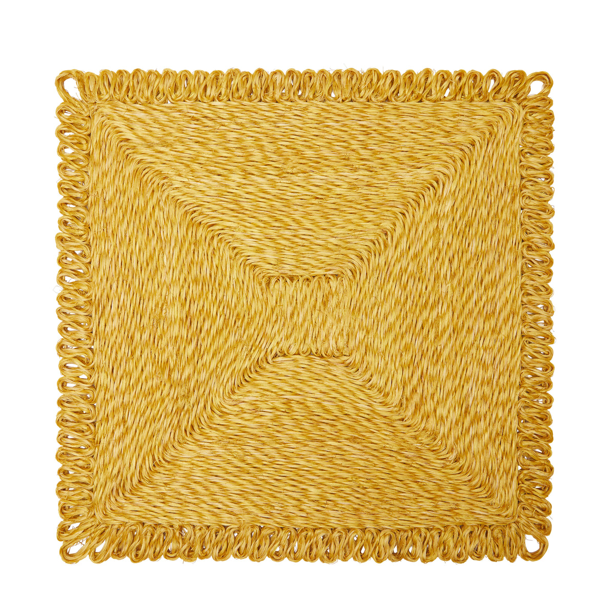 Loopy Square Placemat in Mustard, Set of 4