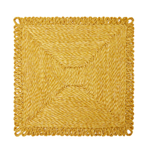 Loopy Square Placemat in Mustard, Set of 4