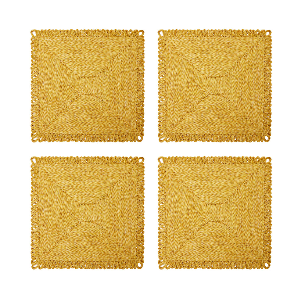 Loopy Square Placemat in Mustard, Set of 4