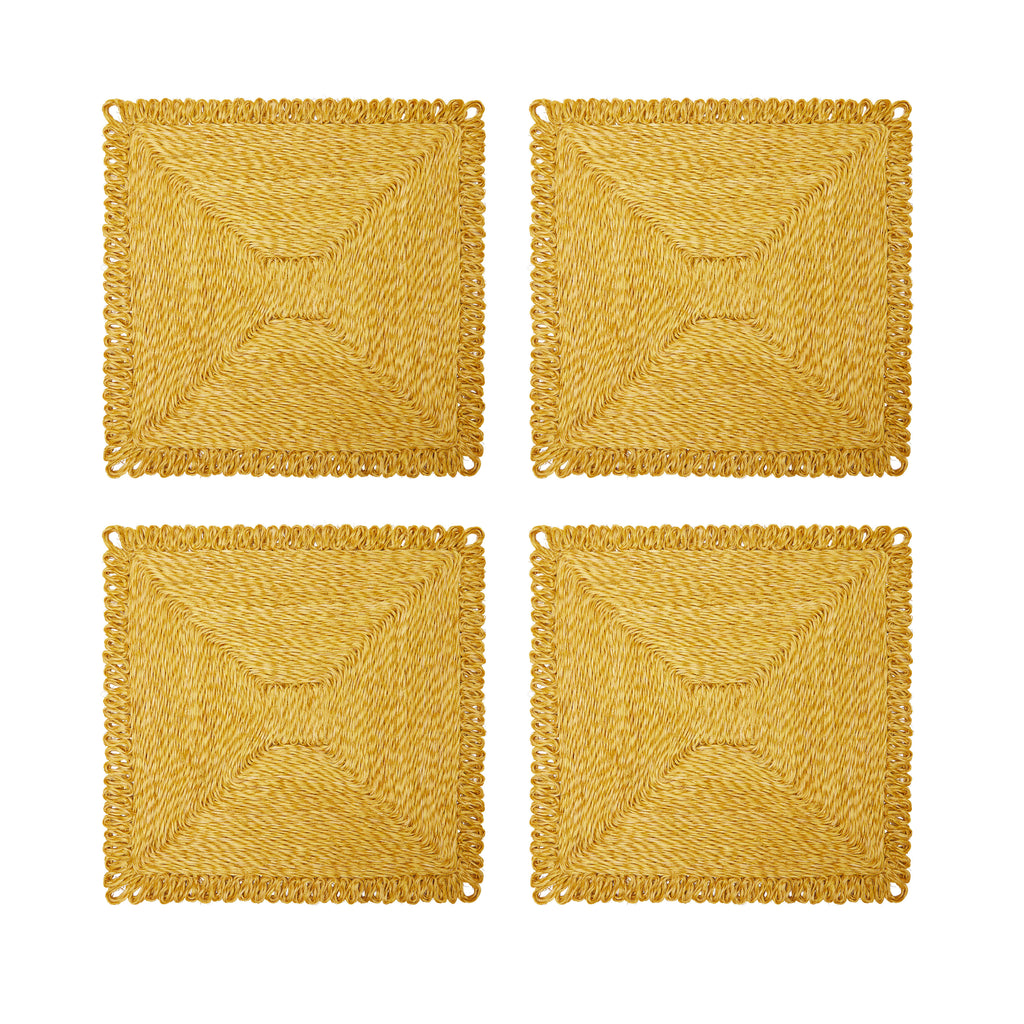Loopy Square Placemat in Mustard, Set of 4
