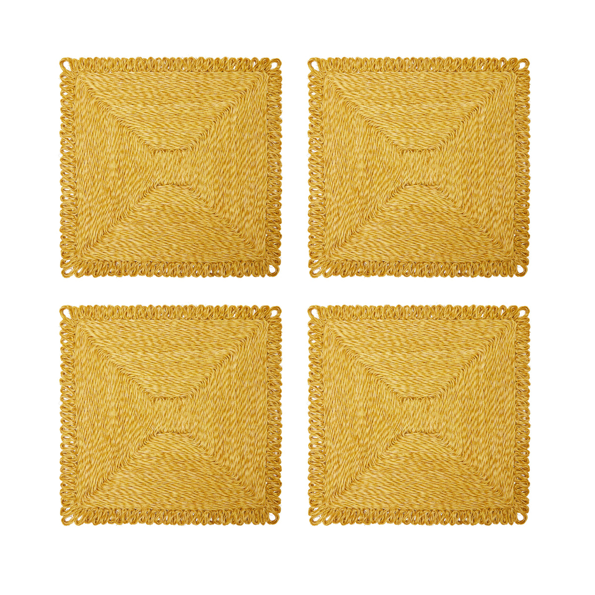 Loopy Square Placemat in Mustard, Set of 4