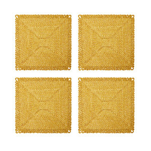 Loopy Square Placemat in Mustard, Set of 4