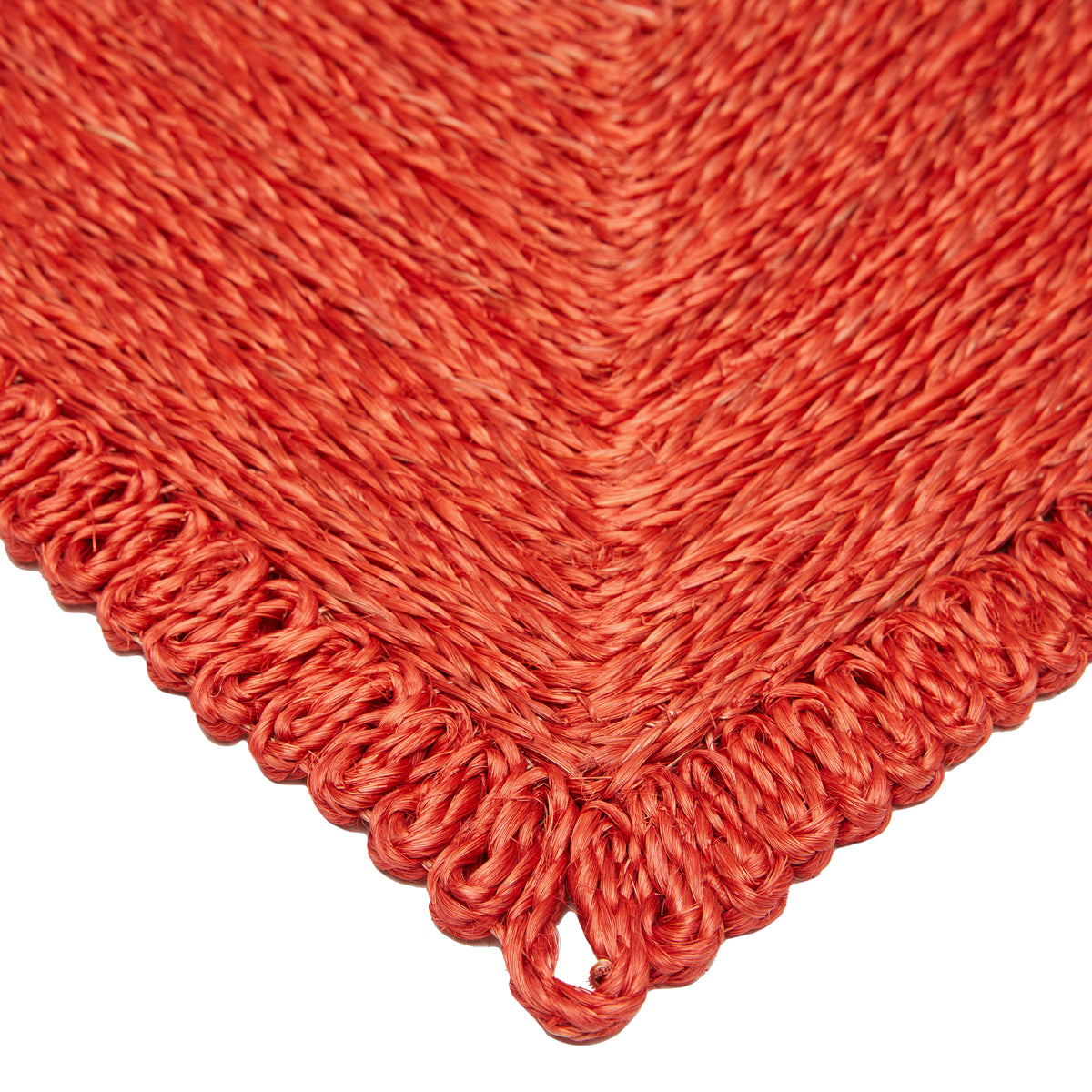 Loopy Square Placemat in Red, Set of 4