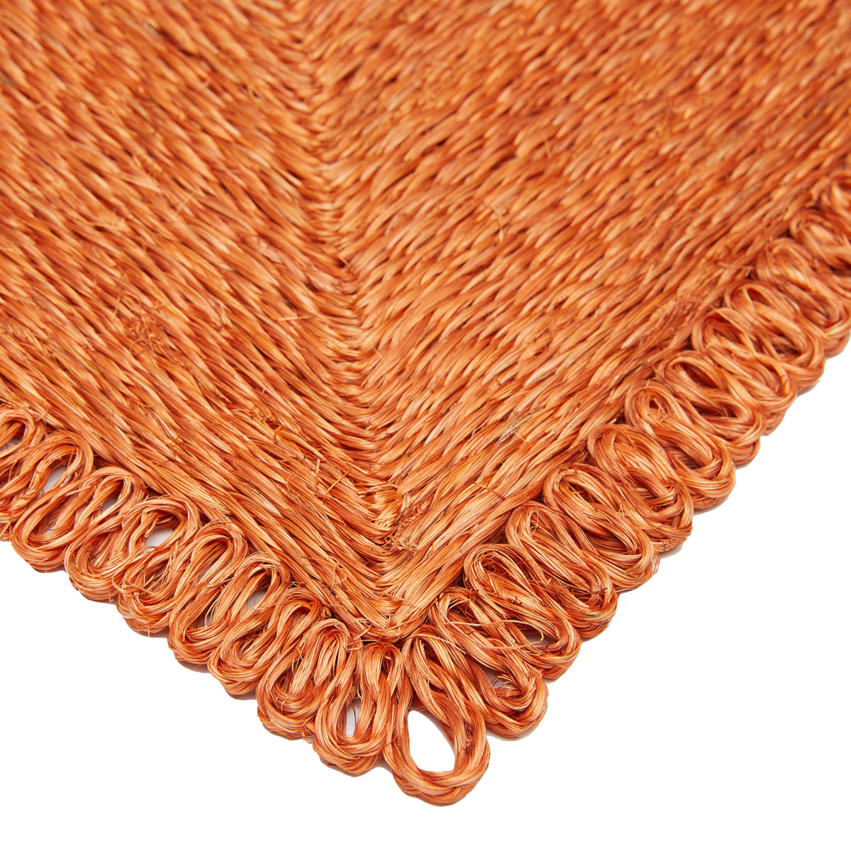 Loopy Square Placemat in in Clementine, Set of 4