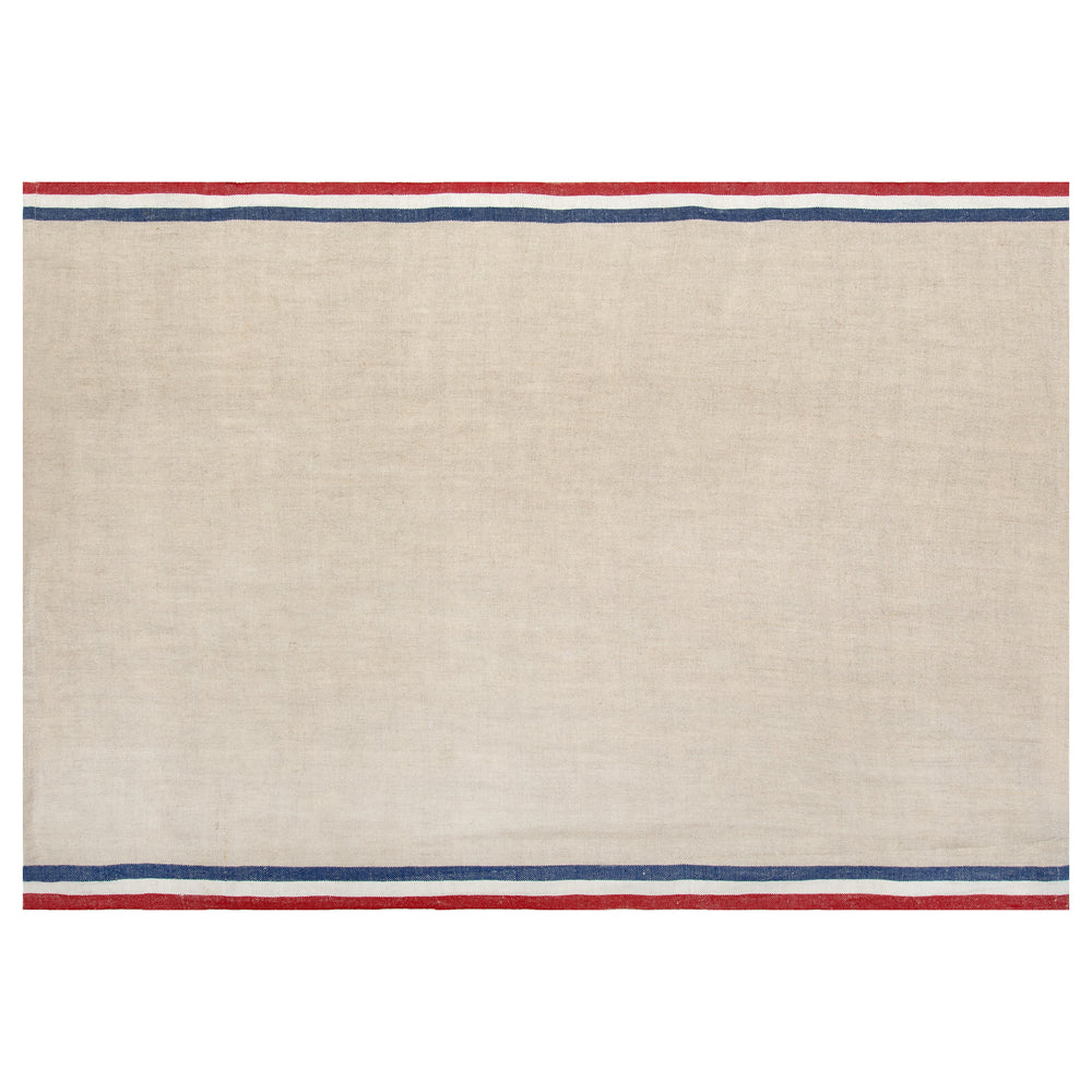 Normandy Tea Towels in Red, Natural, & Blue Stripes, Set of 2