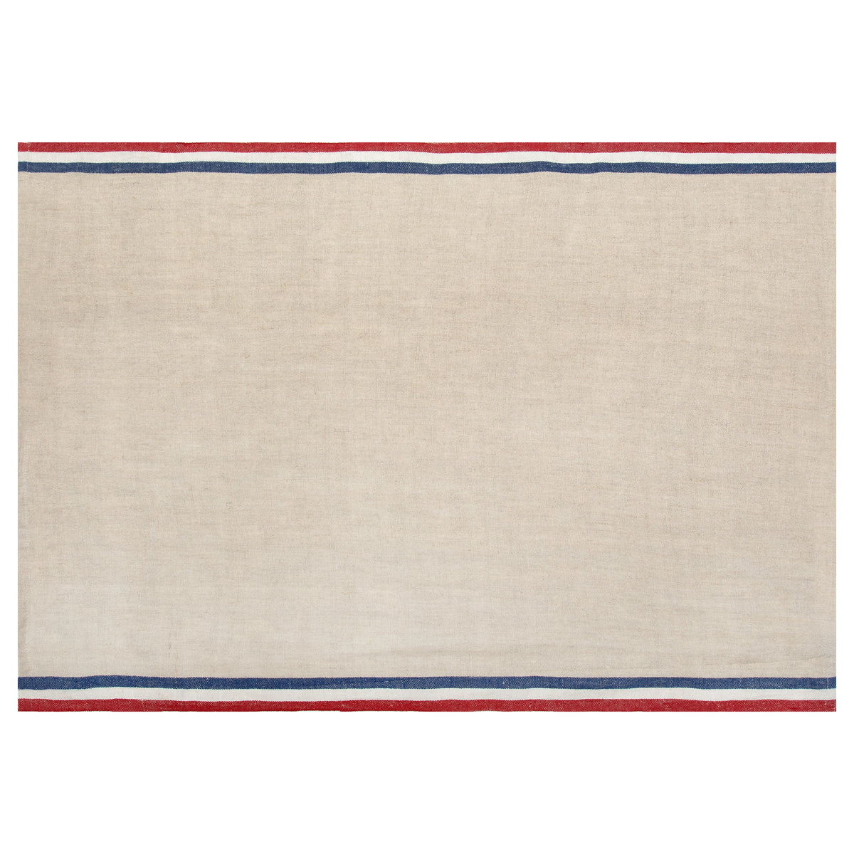 Normandy Tea Towels in Red, Natural, & Blue Stripes, Set of 2
