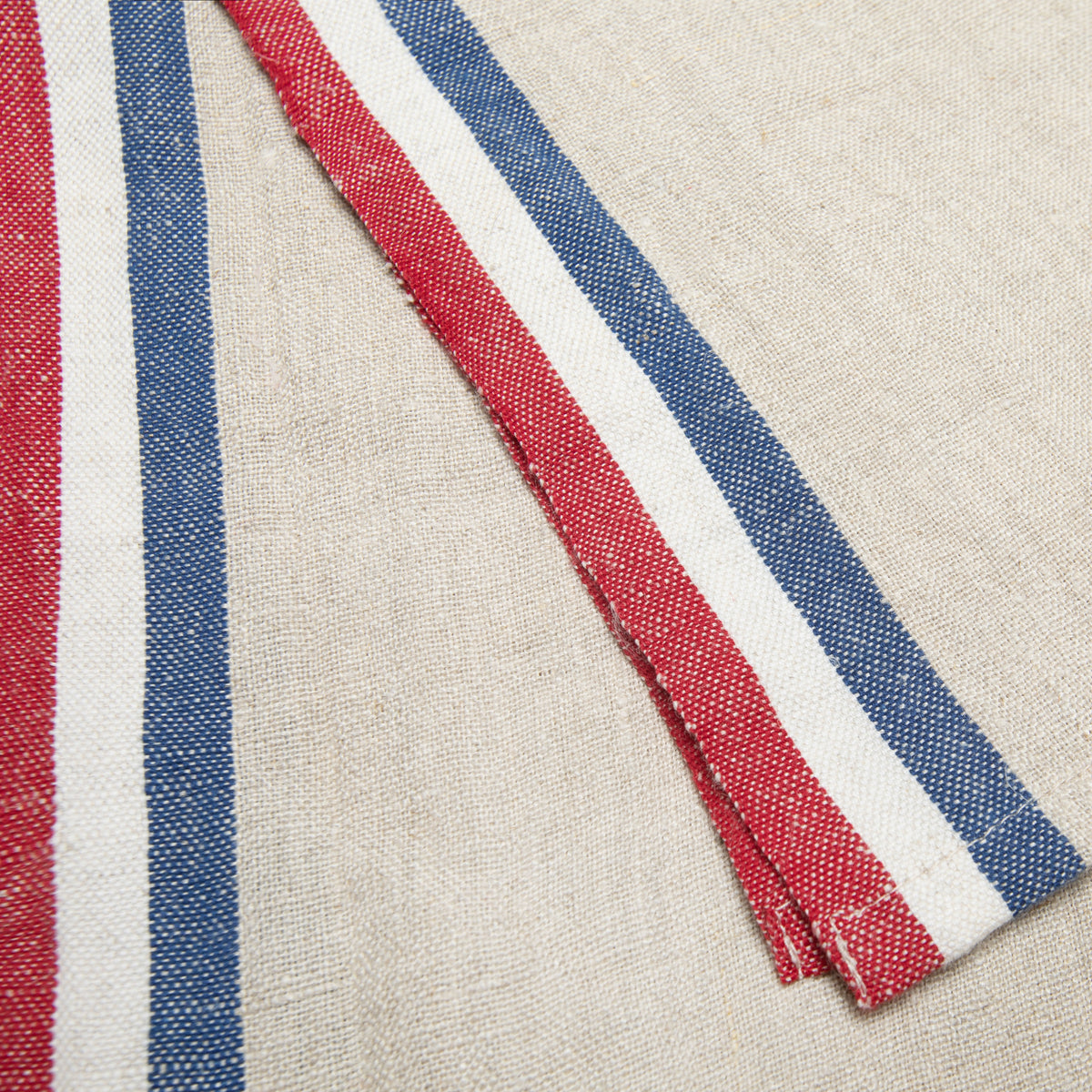 Normandy Tea Towels in Red, Natural, & Blue Stripes, Set of 2
