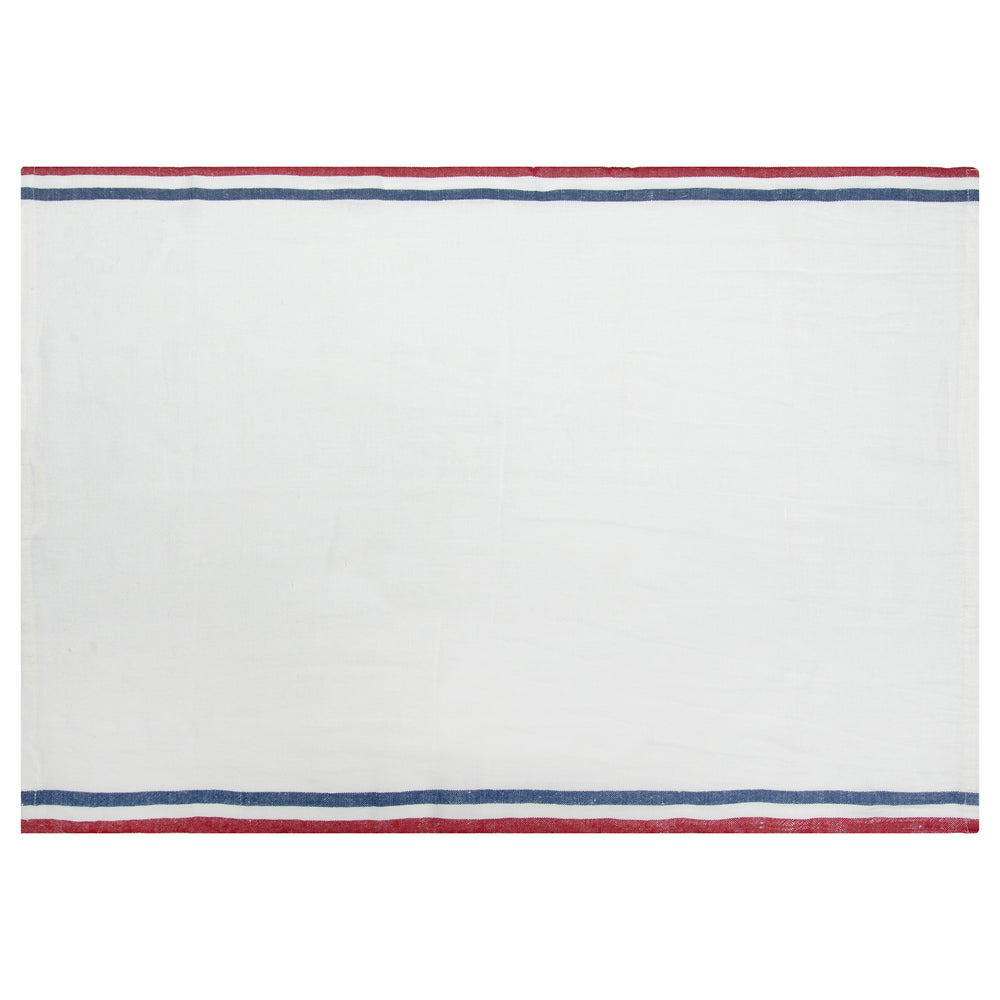 Normandy Tea Towels in Red, White, & Blue Stripes, Set of 2