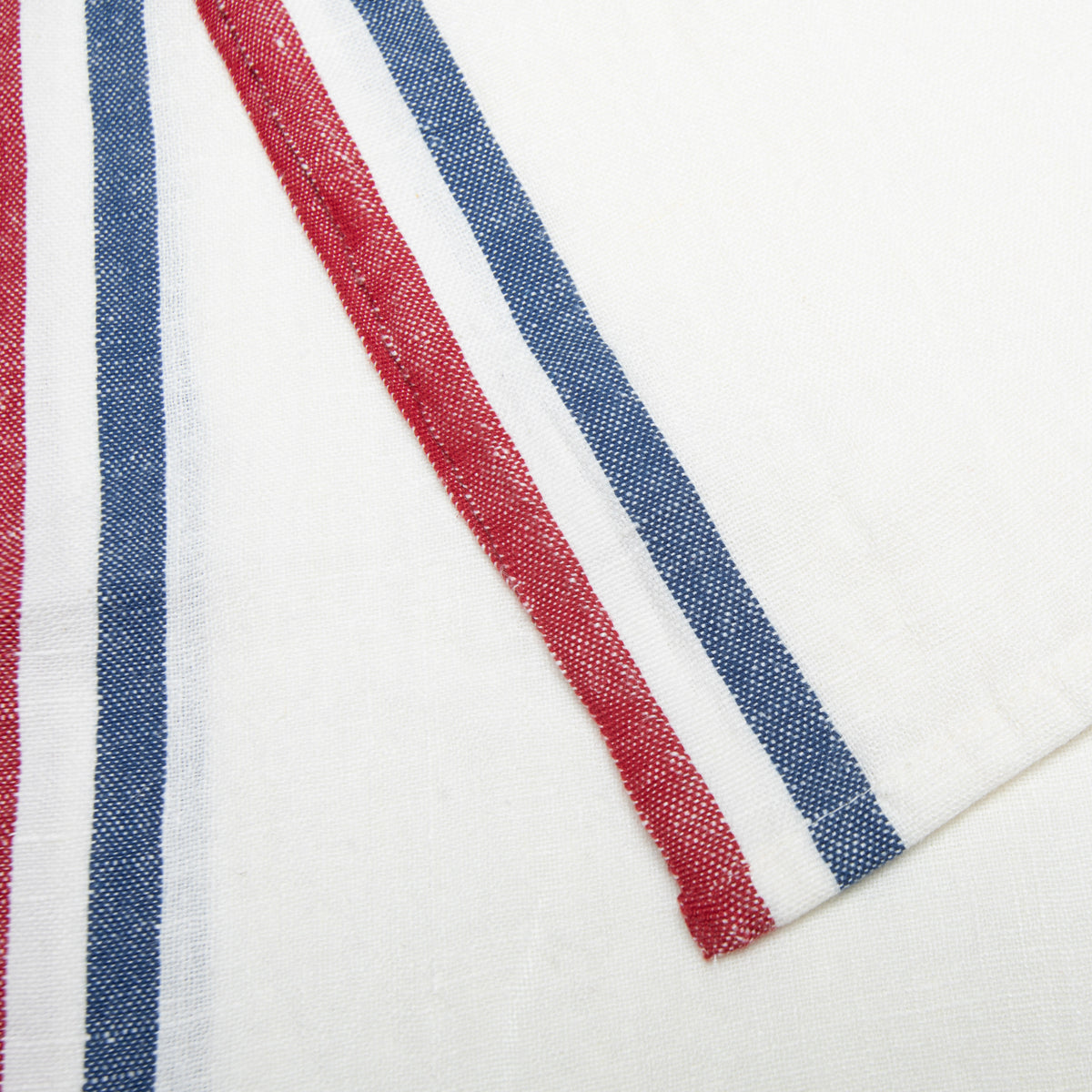 Normandy Tea Towels in Red, White, & Blue Stripes, Set of 2