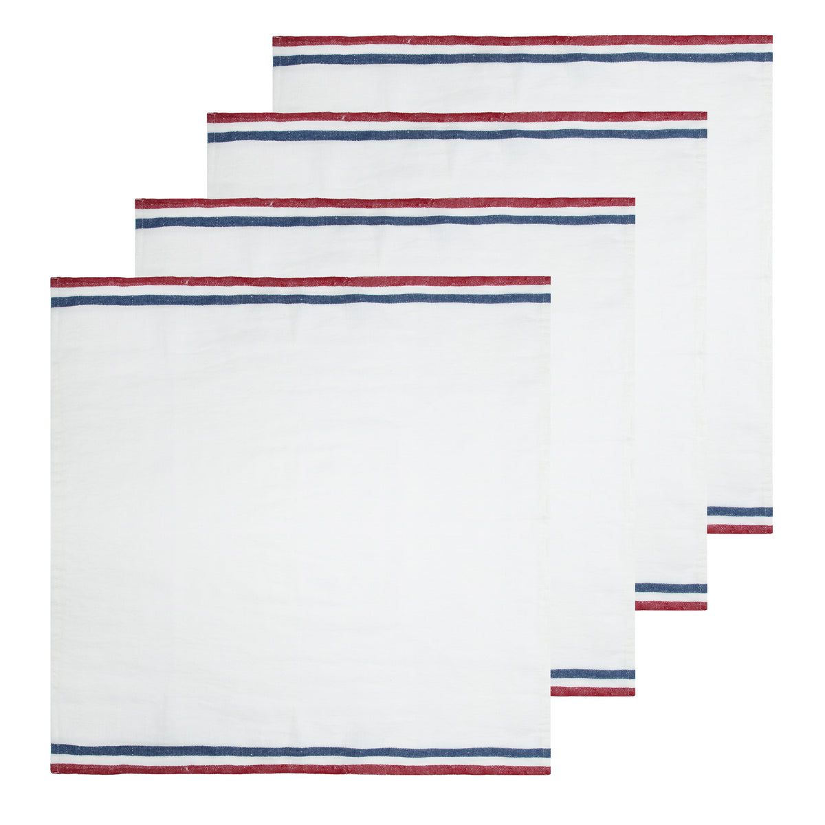 Normandy Napkins in Red, White, & Blue Stripes, Set of 4