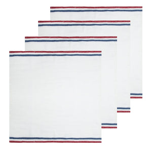 Normandy Napkins in Red, White, & Blue Stripes, Set of 4