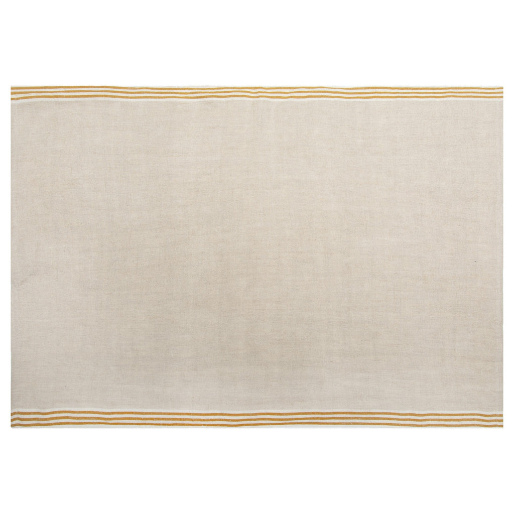 Alsace Natural Tea Towels in Natural & Mustard, Set of 2