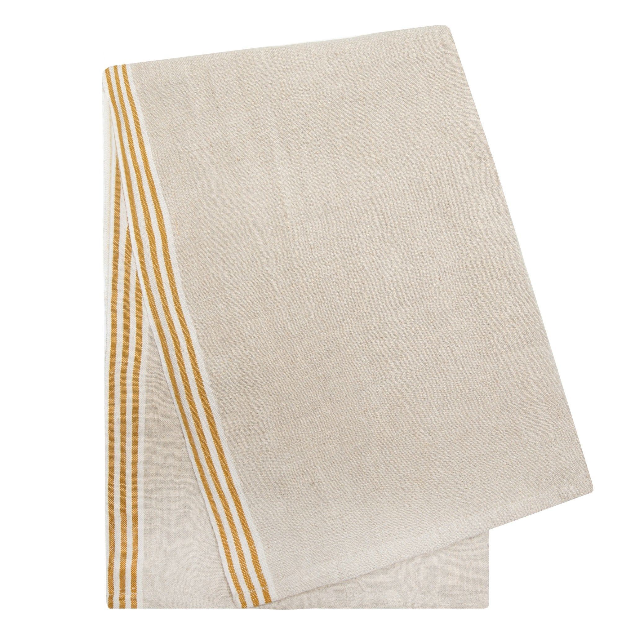 Alsace Natural Tea Towels in Natural & Mustard, Set of 2