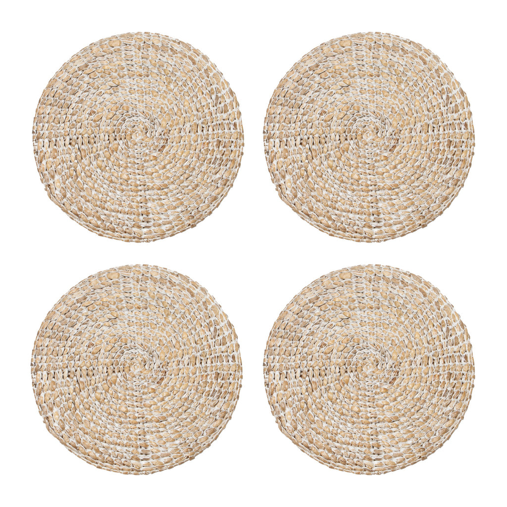 Everyday White Wash Round Placemat, Set of 4