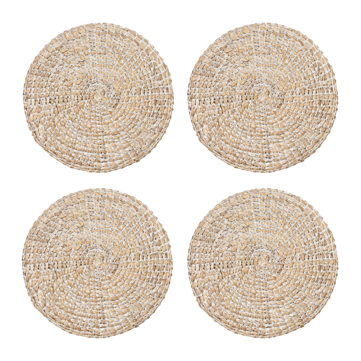 Everyday White Wash Round Placemat, Set of 4