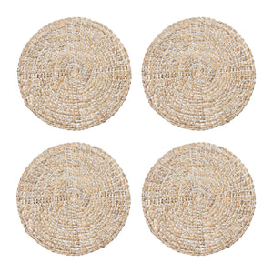 Everyday White Wash Round Placemat, Set of 4