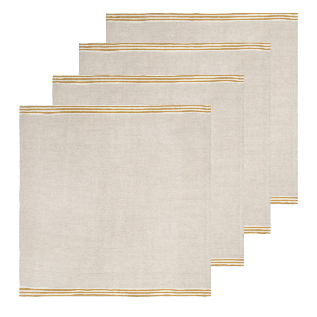 Alsace Natural Napkins in Natural & Mustard, Set of 4
