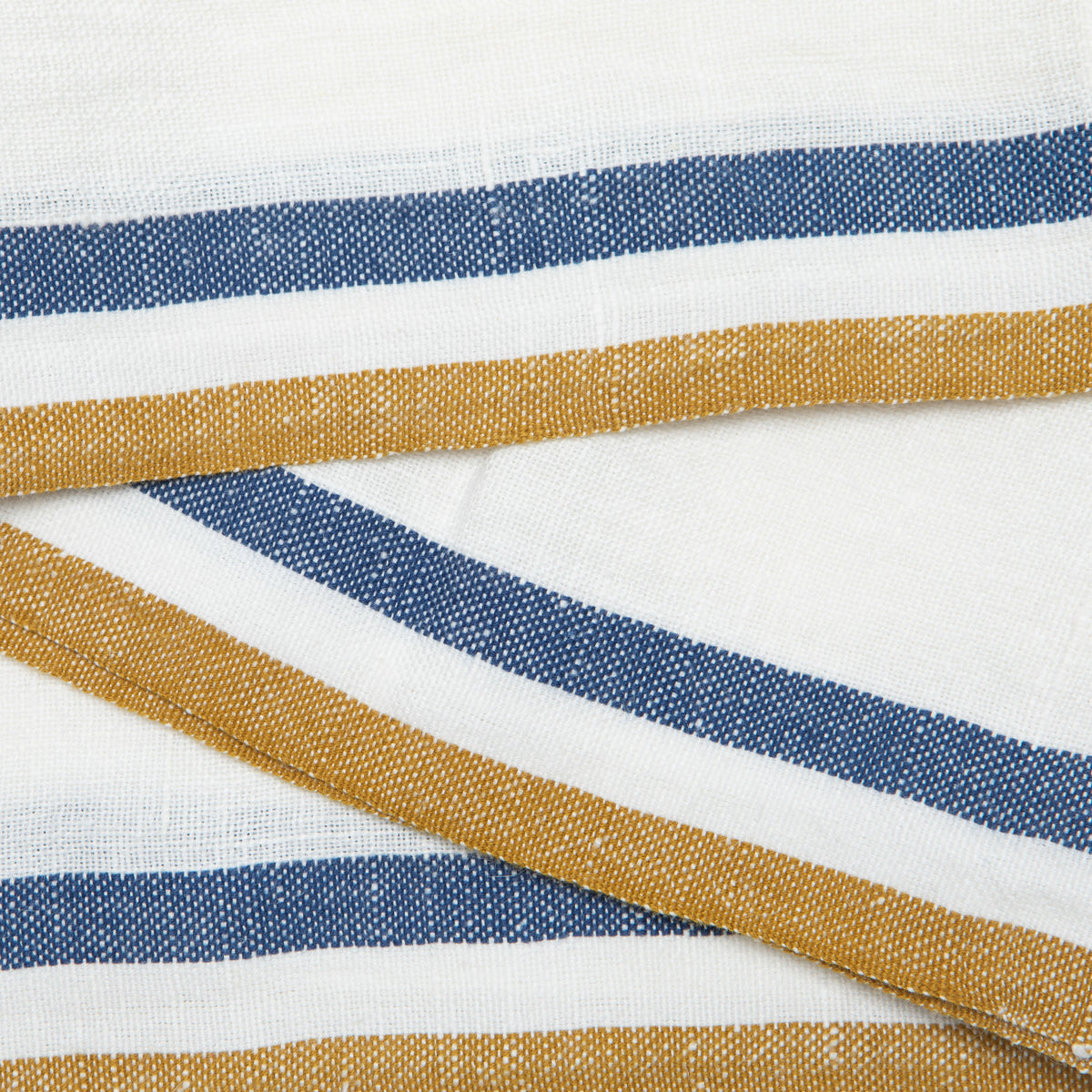 Normandy Napkins  in Mustard, White, & Blue Stripes, Set of 4