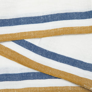 Normandy Napkins  in Mustard, White, & Blue Stripes, Set of 4