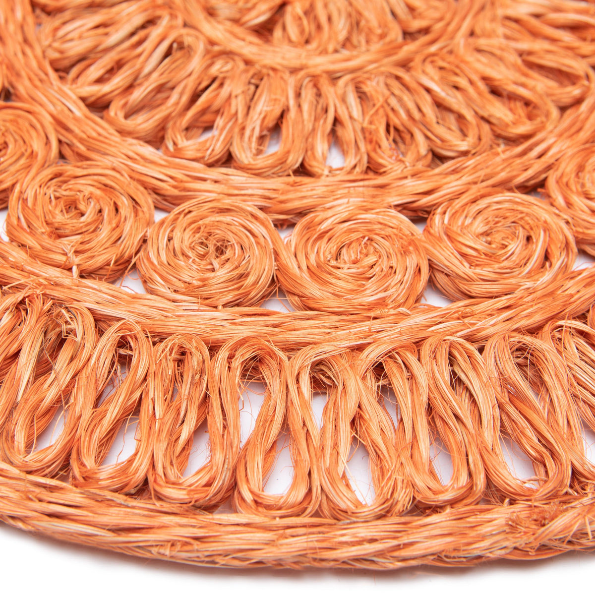 Circolo Abaca Round Placemat in Orange, Set of 4