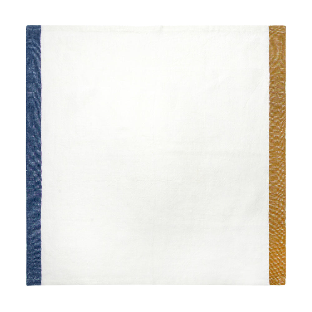 Paris Napkins in Blue & Mustard, Set of 4