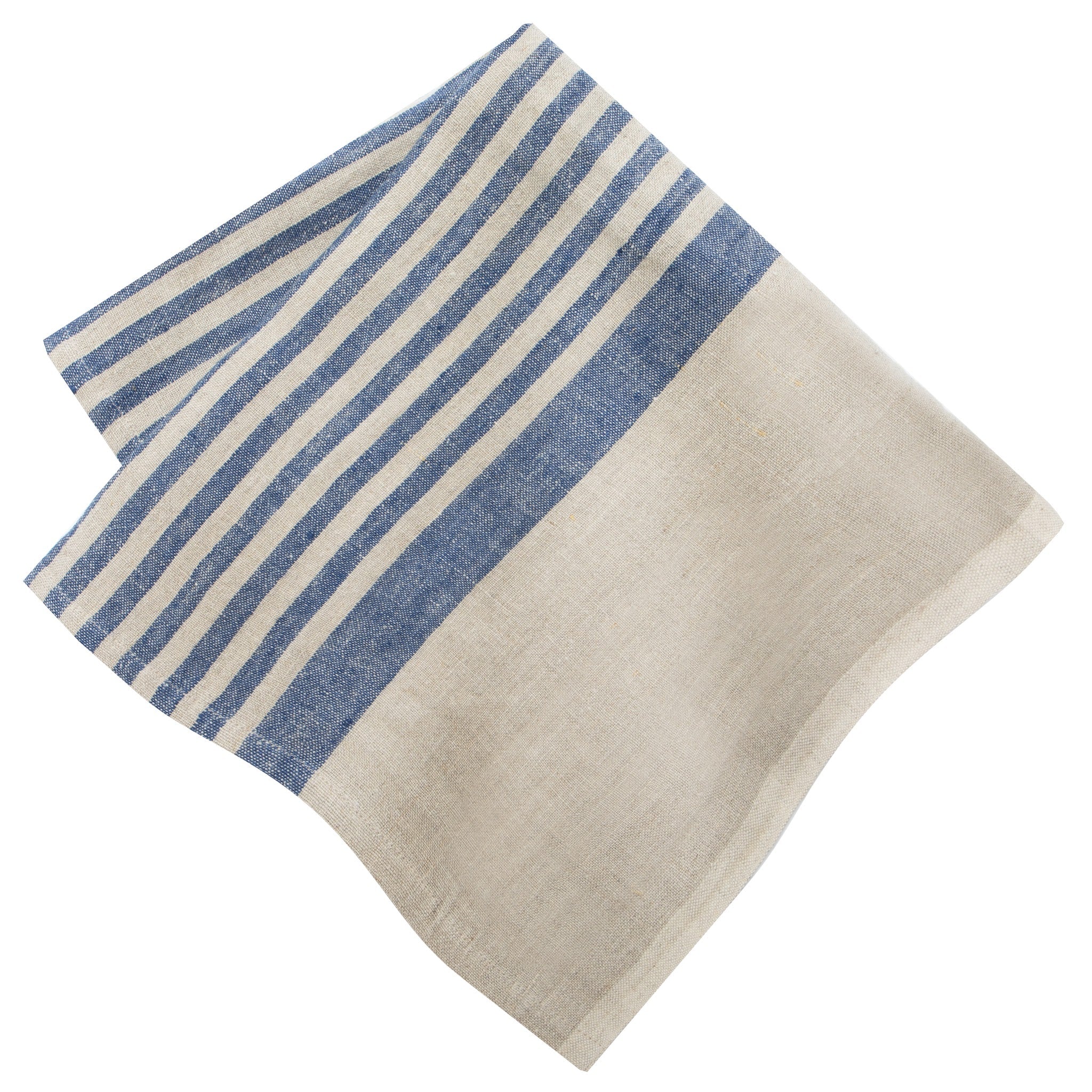 Brittany Natural Napkins in Natural & Blue, Set of 4