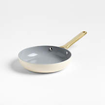 Caraway ® Cream Ceramic Non-Stick 8" Mini Fry Pan with Gold Hardware