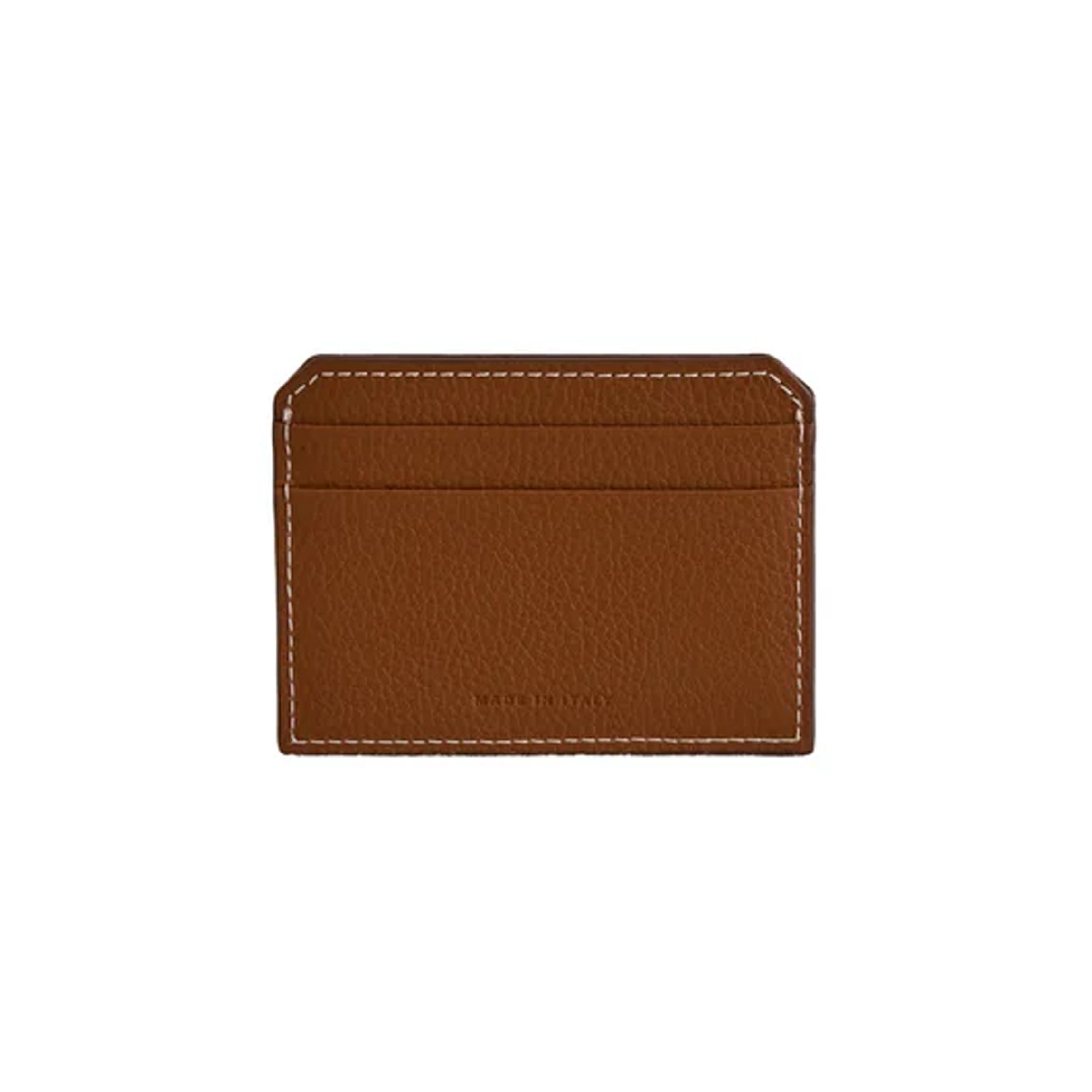 Card Case in Tumbled Grain Acorn