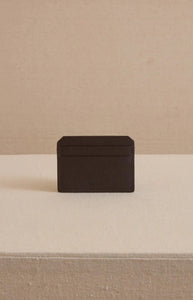 Card Case in Tumbled Grain Chocolate